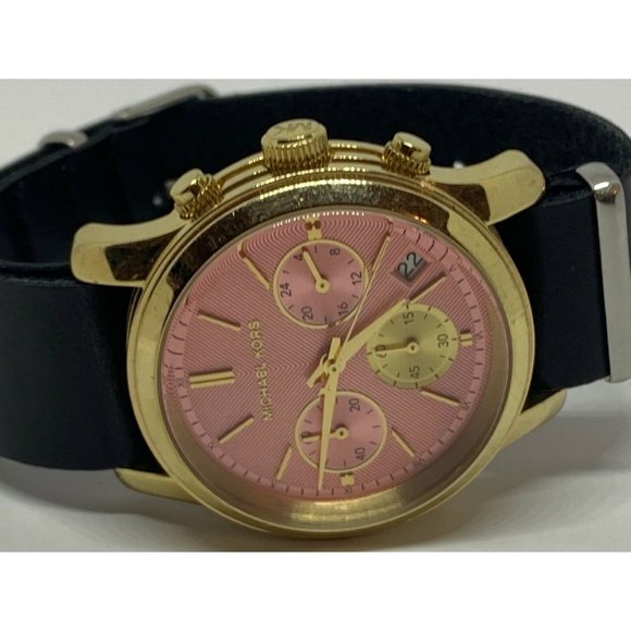 Michael Kors MK6161 Women's Black Leather Analog P - Picture 6 of 11